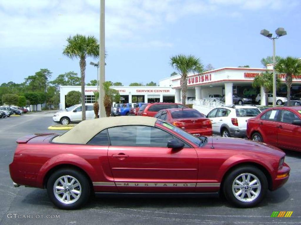 2007 Mustang V6 Deluxe Convertible - Redfire Metallic / Medium Parchment photo #6