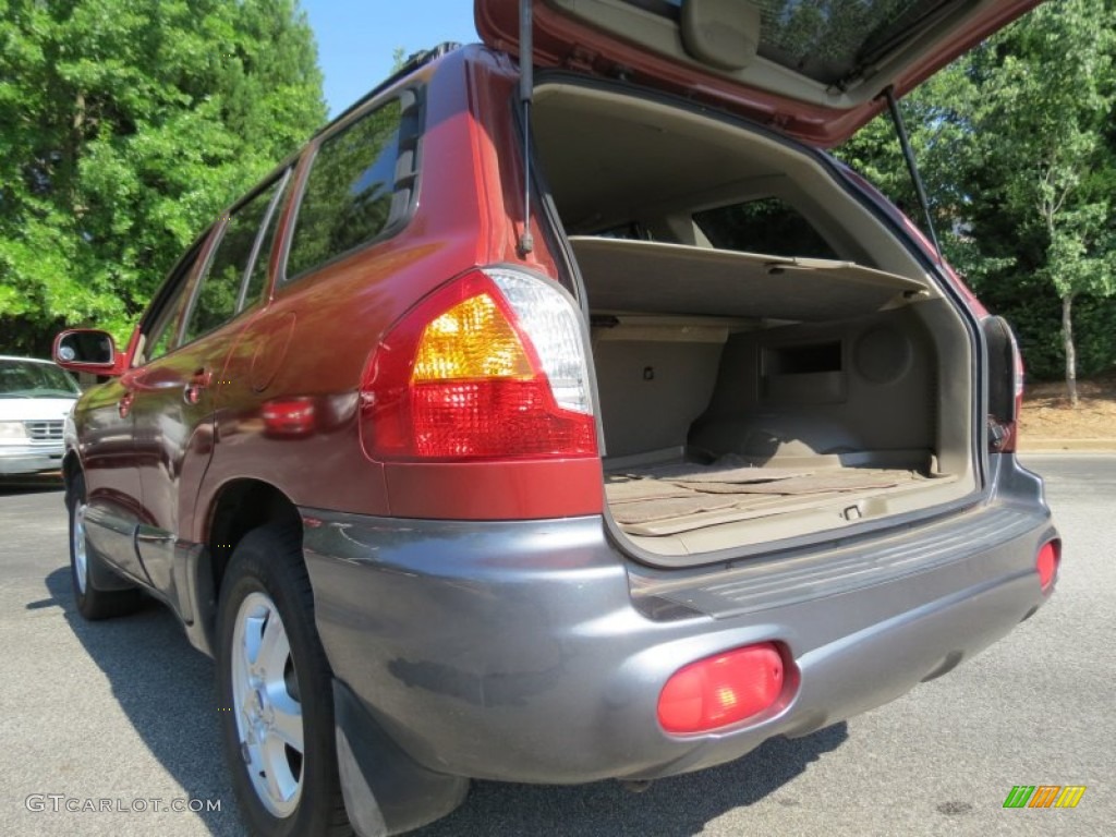 2004 Santa Fe GLS - Merlot Red / Gray photo #9