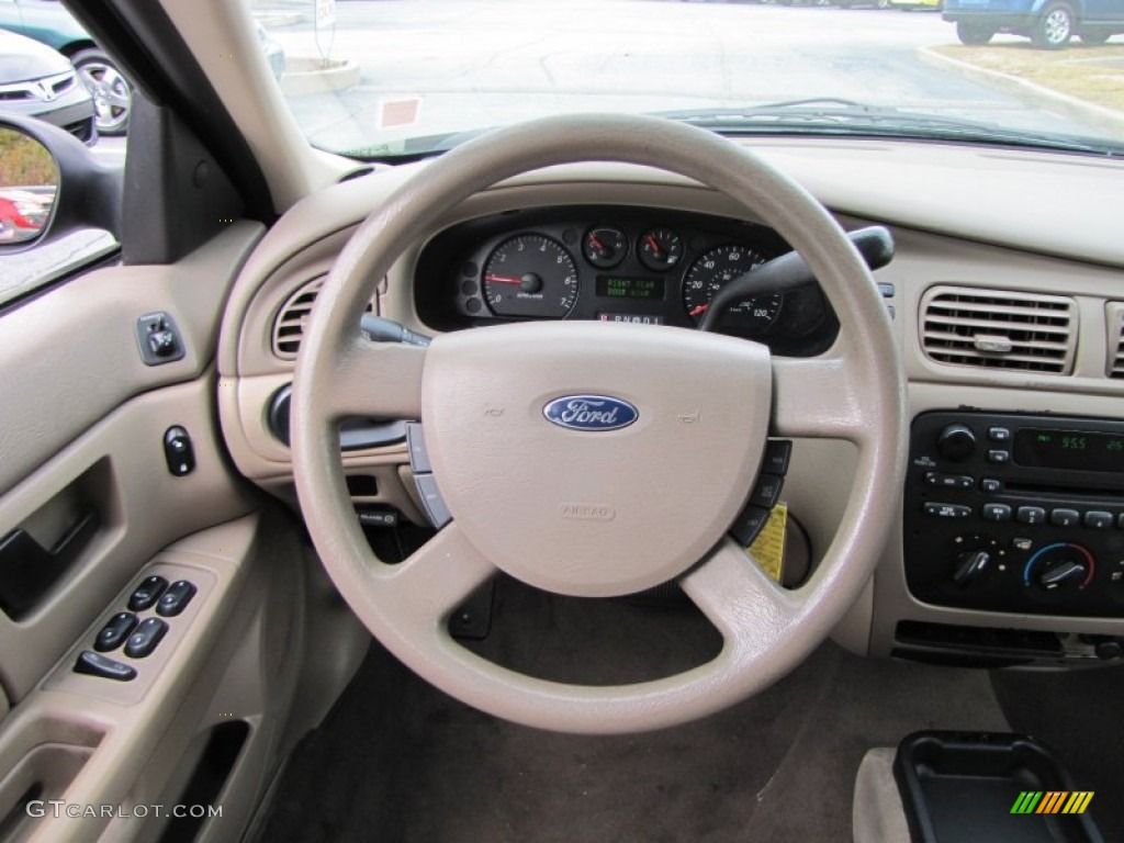 2006 Ford Taurus SE Medium/Dark Pebble Beige Steering Wheel Photo #68207829