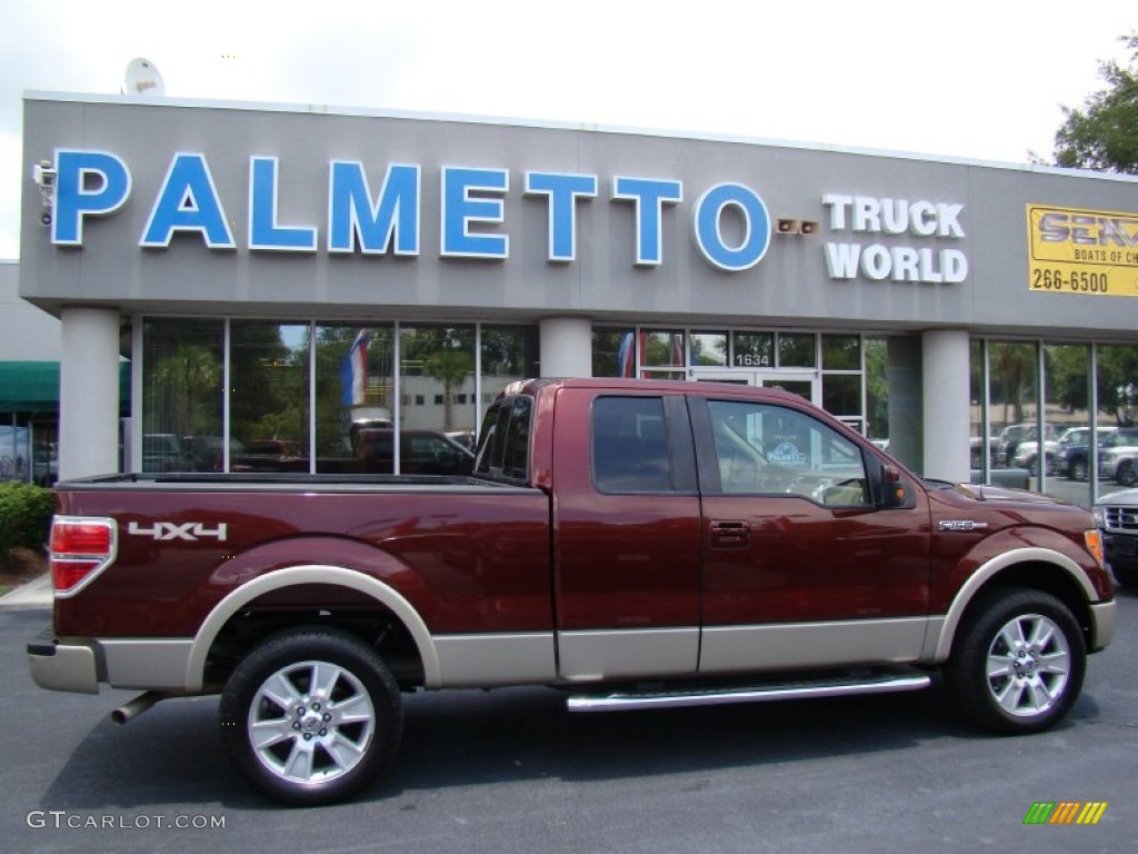 2010 F150 Lariat SuperCab 4x4 - Royal Red Metallic / Tan photo #1