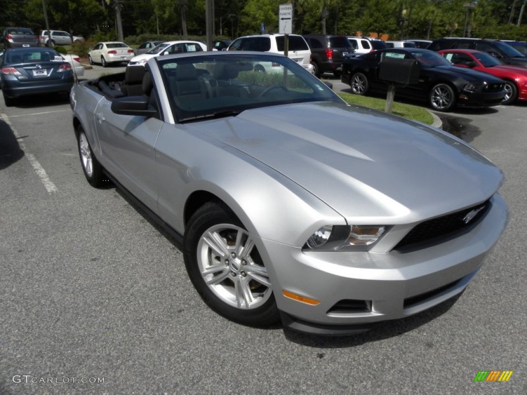 2012 Mustang V6 Convertible - Ingot Silver Metallic / Charcoal Black photo #1
