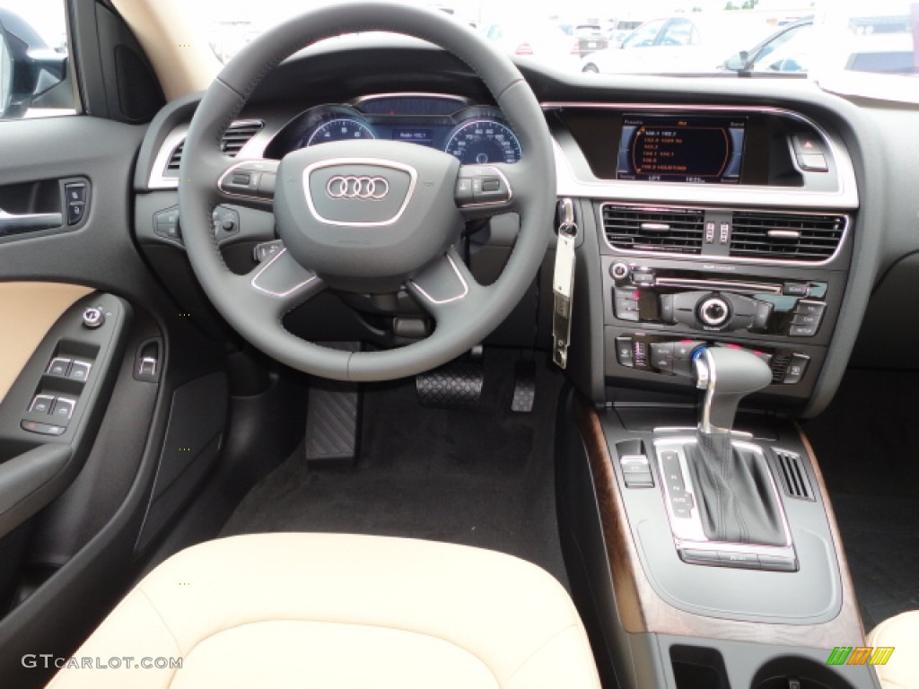 2013 Audi A4 2.0T Sedan Velvet Beige/Black Dashboard Photo #68216880