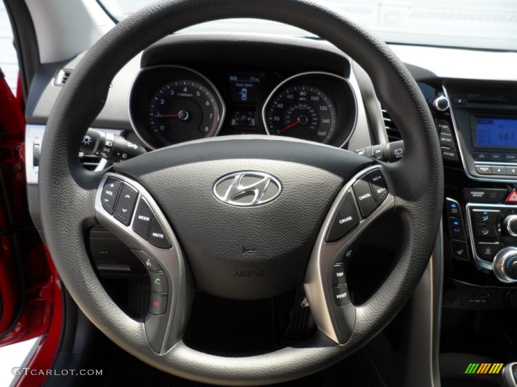 2013 Hyundai Elantra GT Black Steering Wheel Photo #68220517