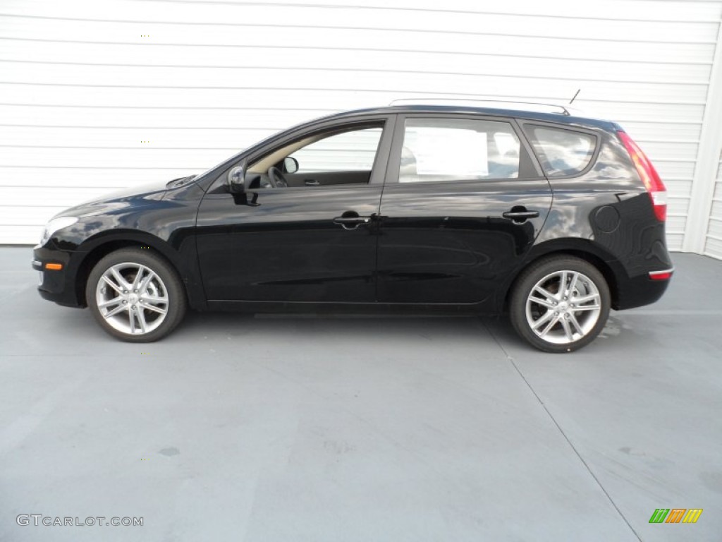 2012 Elantra SE Touring - Black Noir Pearl / Beige photo #5