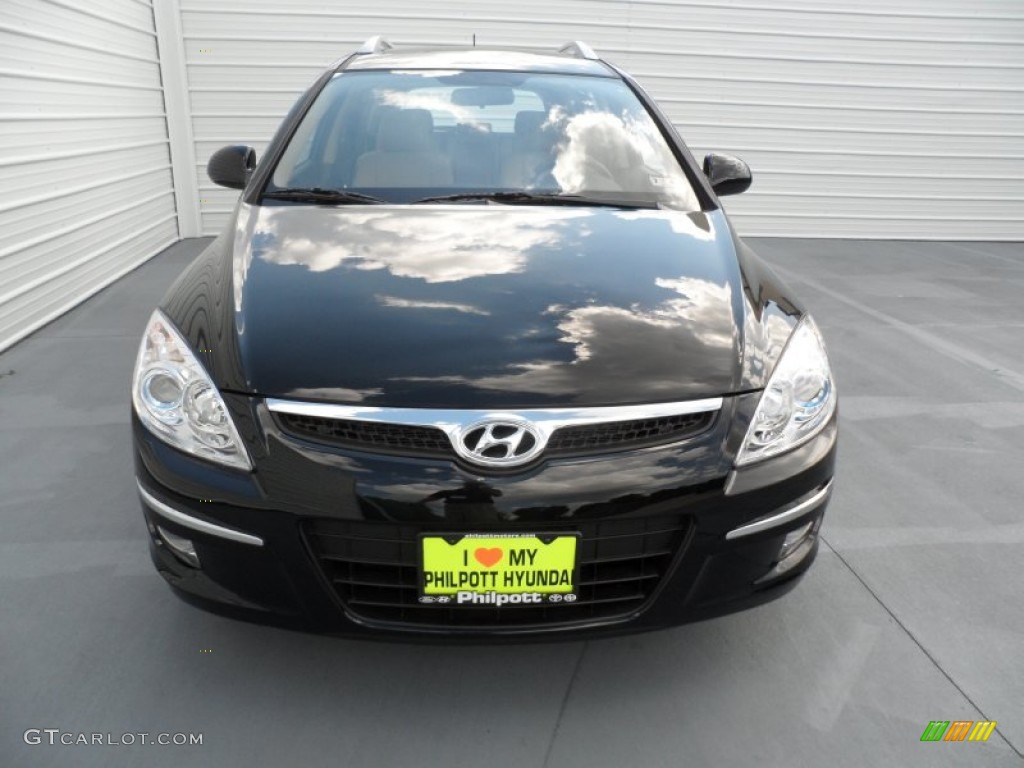 2012 Elantra SE Touring - Black Noir Pearl / Beige photo #7