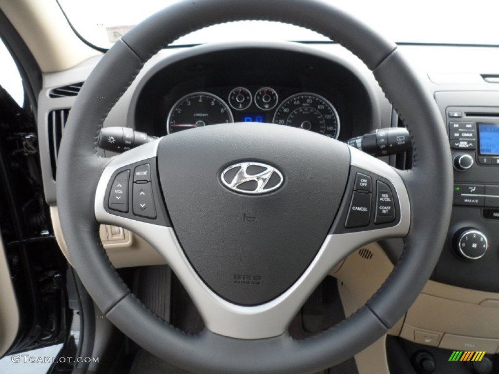 2012 Elantra SE Touring - Black Noir Pearl / Beige photo #31