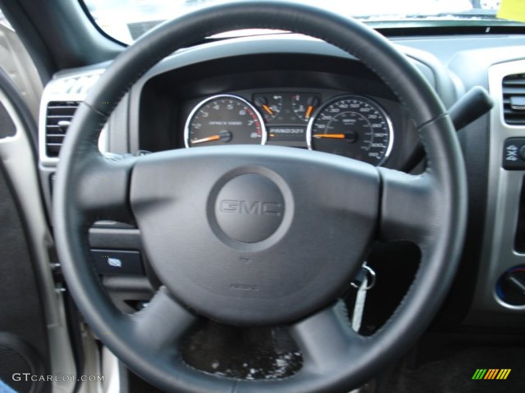2009 GMC Canyon Work Truck Regular Cab 4x4 Medium Pewter Steering Wheel Photo #68222347