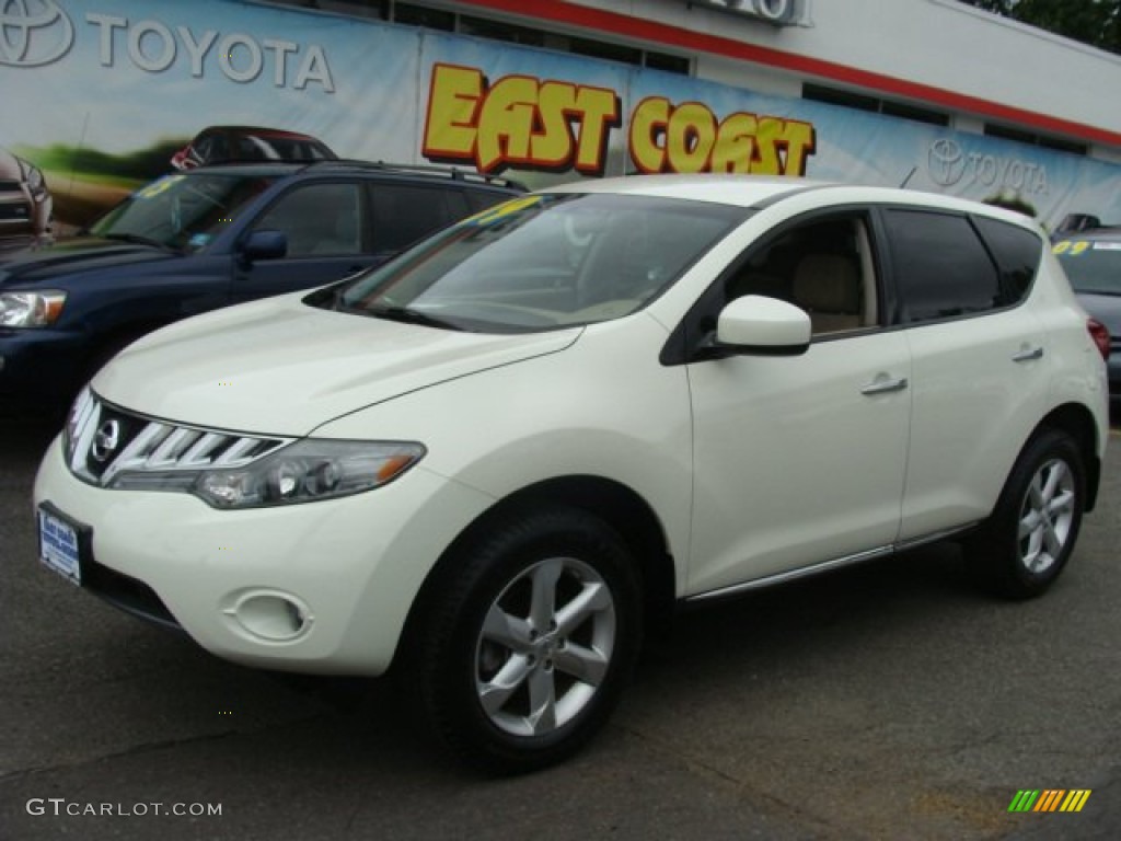 2009 Murano SL AWD - Glacier Pearl / Beige photo #3