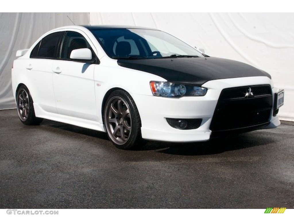 2009 Lancer GTS - Wicked White Satin / Black photo #1