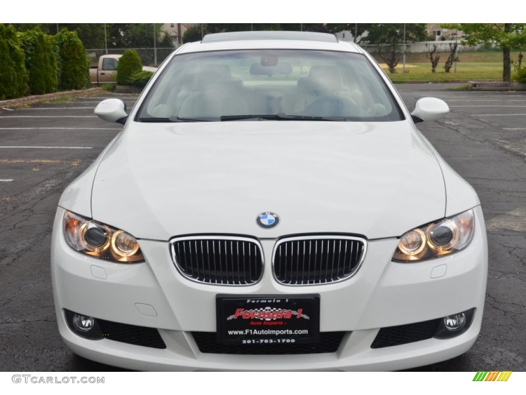 2009 3 Series 328xi Coupe - Alpine White / Cream Beige Dakota Leather photo #2