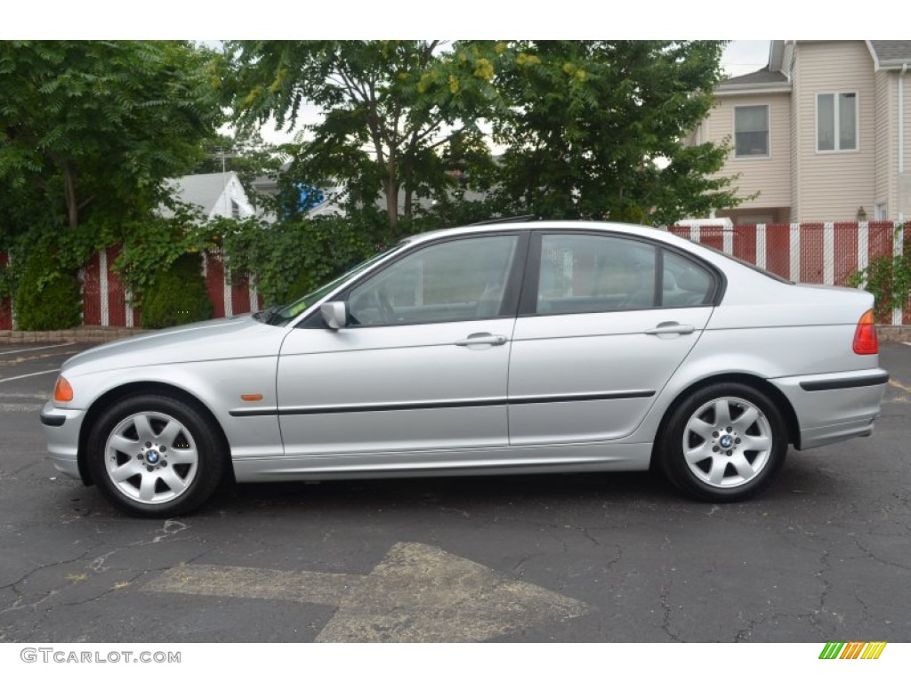 2000 3 Series 323i Sedan - Titanium Silver Metallic / Grey photo #4