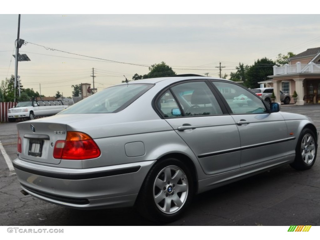 2000 3 Series 323i Sedan - Titanium Silver Metallic / Grey photo #7