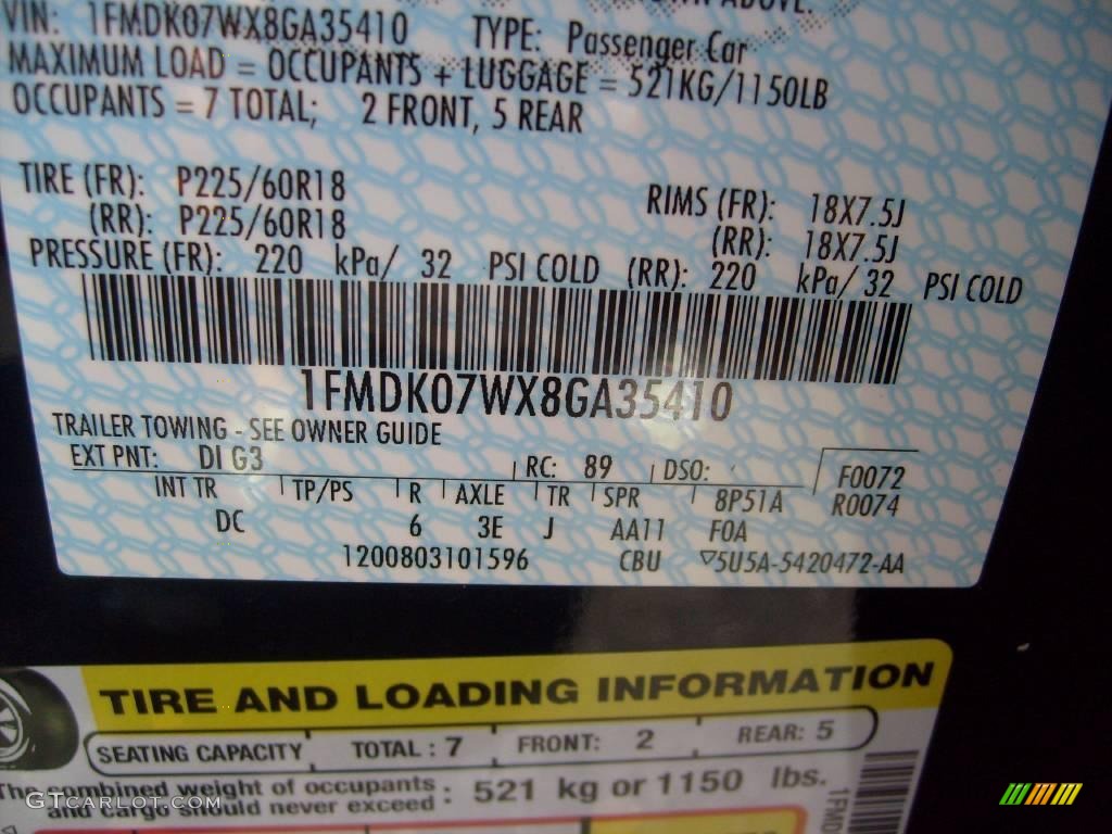 2008 Taurus X Eddie Bauer - Dark Ink Blue Metallic / Camel photo #14