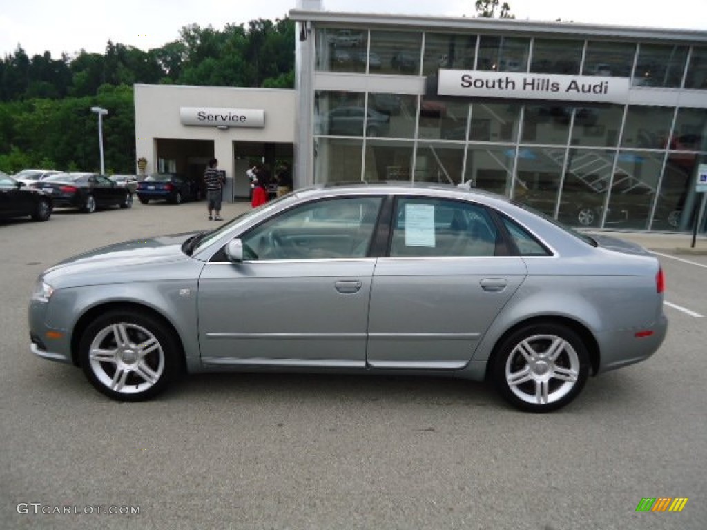 2008 A4 2.0T quattro Sedan - Quartz Grey Metallic / Light Gray photo #2