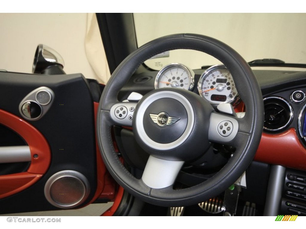 2005 Mini Cooper S Convertible Sunrise/Dark Blue Steering Wheel Photo #68225671
