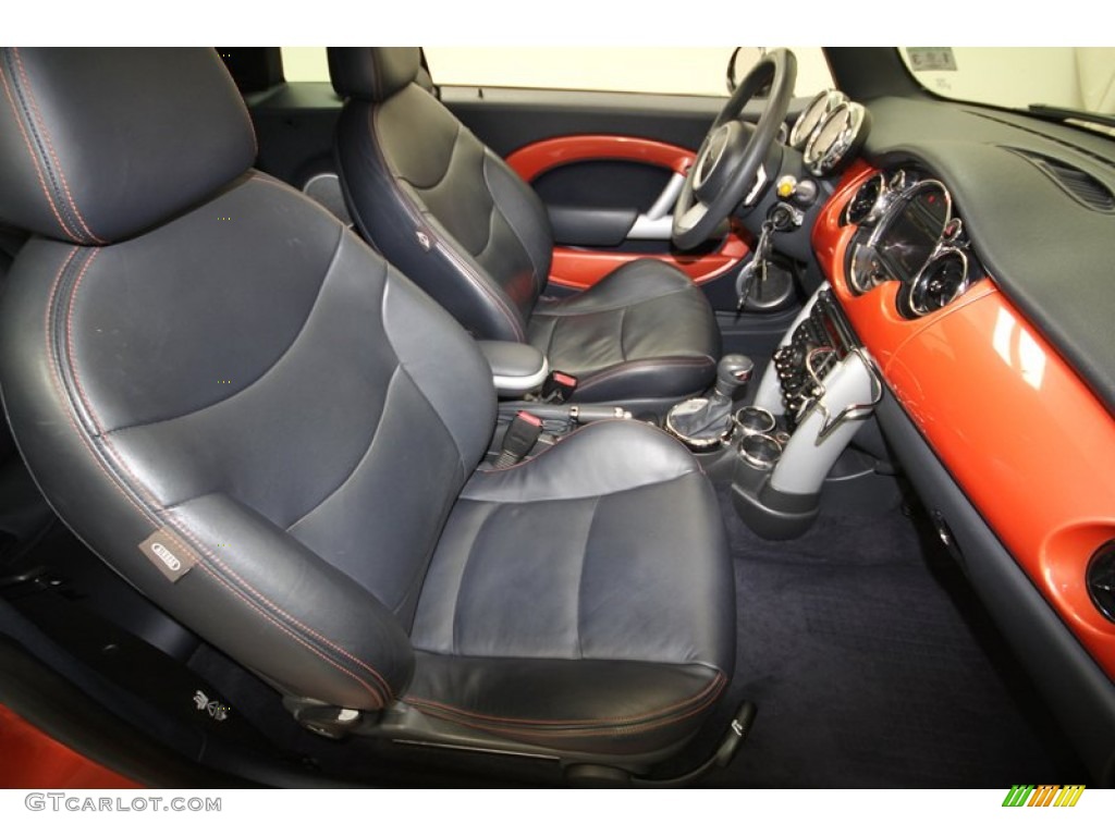 Sunrise/Dark Blue Interior 2005 Mini Cooper S Convertible Photo #68225716