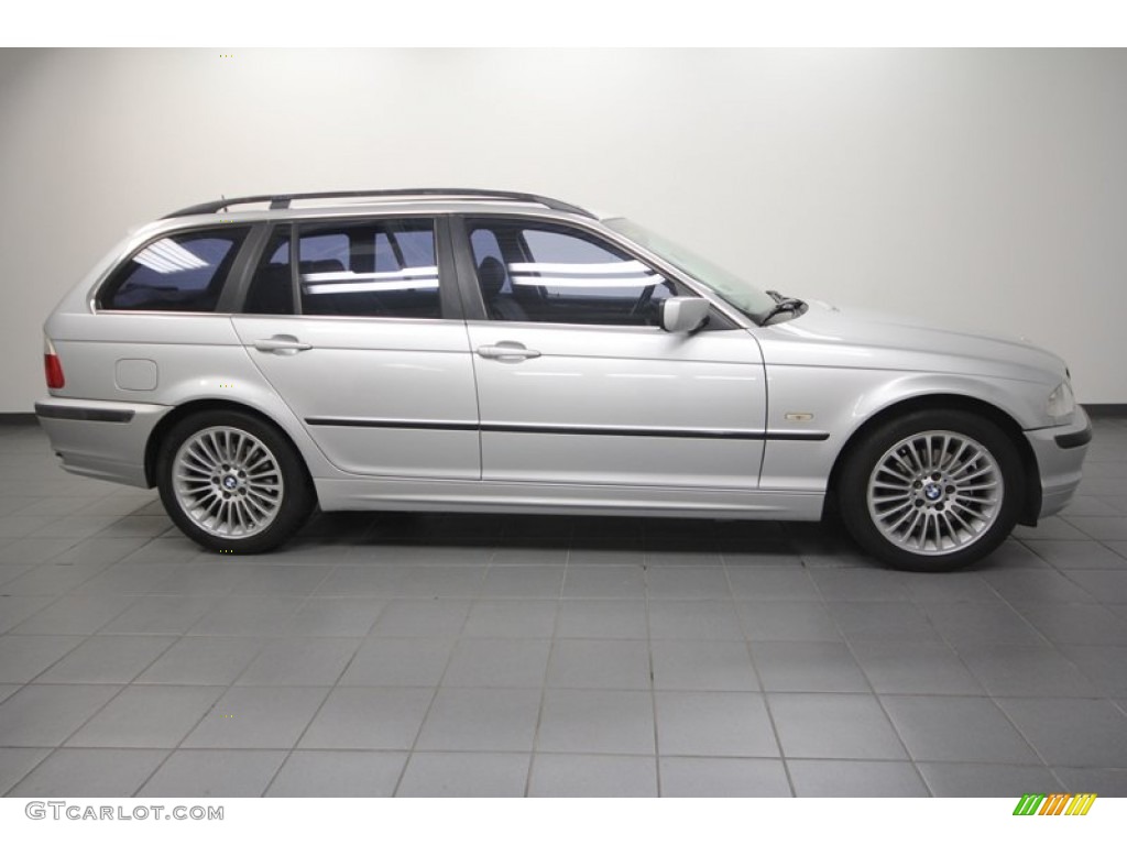 2001 3 Series 325xi Wagon - Titanium Silver Metallic / Black photo #7