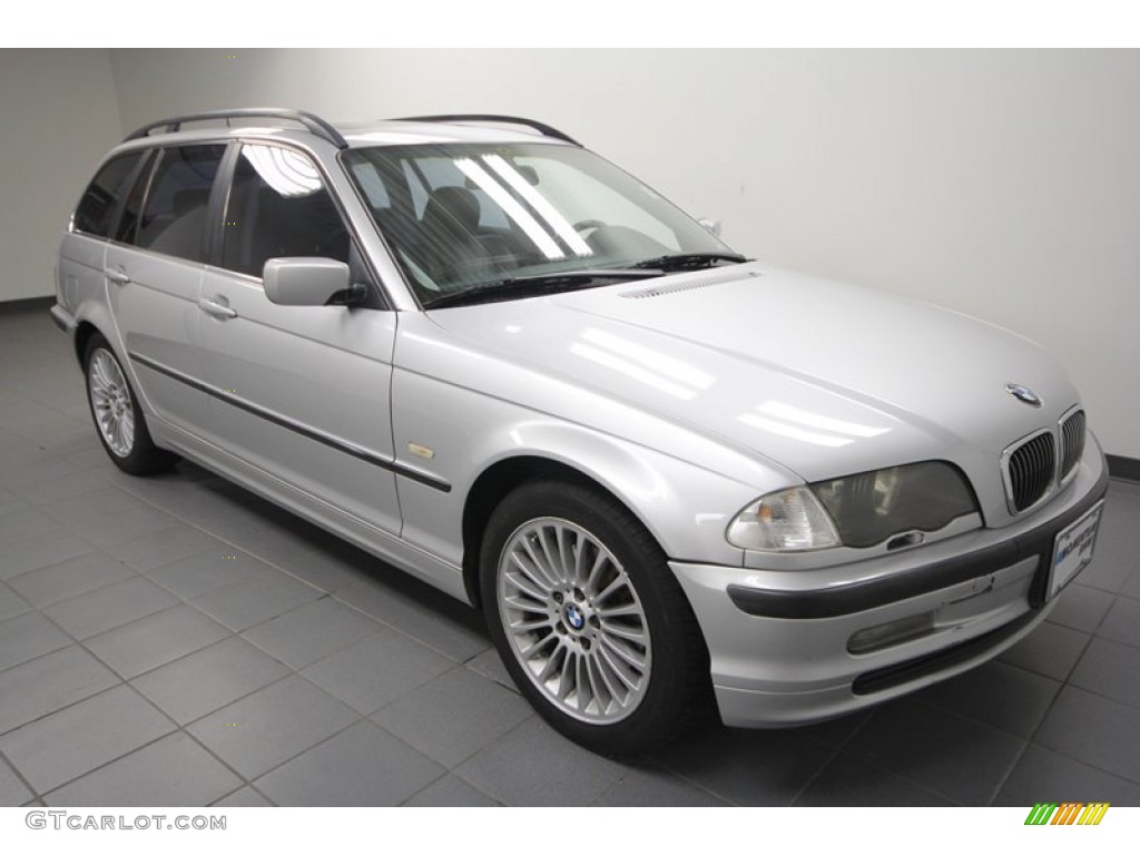 2001 3 Series 325xi Wagon - Titanium Silver Metallic / Black photo #8