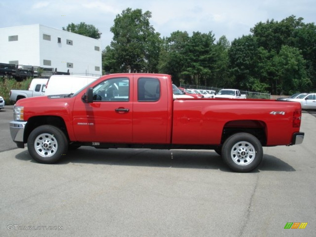 Victory Red 2013 Chevrolet Silverado 3500HD WT Extended Cab 4x4 Exterior Photo #68226364