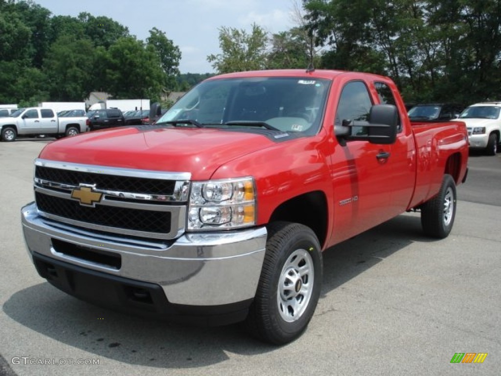 Victory Red 2013 Chevrolet Silverado 3500HD WT Extended Cab 4x4 Exterior Photo #68226373