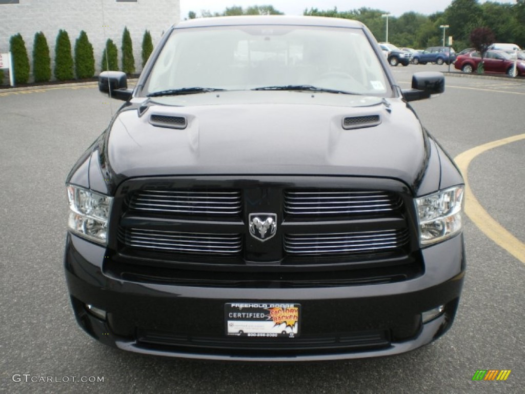 2011 Ram 1500 Sport Crew Cab 4x4 - Brilliant Black Crystal Pearl / Dark Slate Gray photo #2