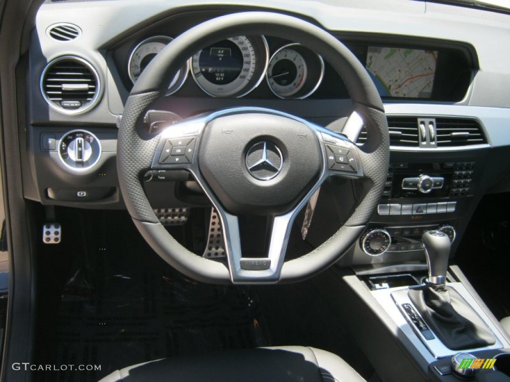 2013 Mercedes-Benz C 250 Coupe Black Steering Wheel Photo #68229262