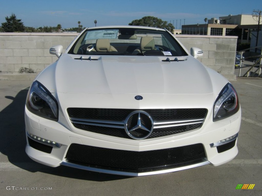 Diamond White Metallic 2013 Mercedes-Benz SL 63 AMG Roadster Exterior Photo #68229466