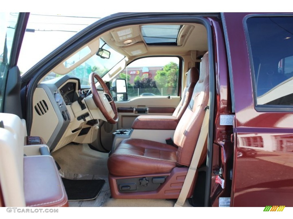2009 F350 Super Duty King Ranch Crew Cab 4x4 Dually - Royal Red Metallic / Chaparral Leather photo #7