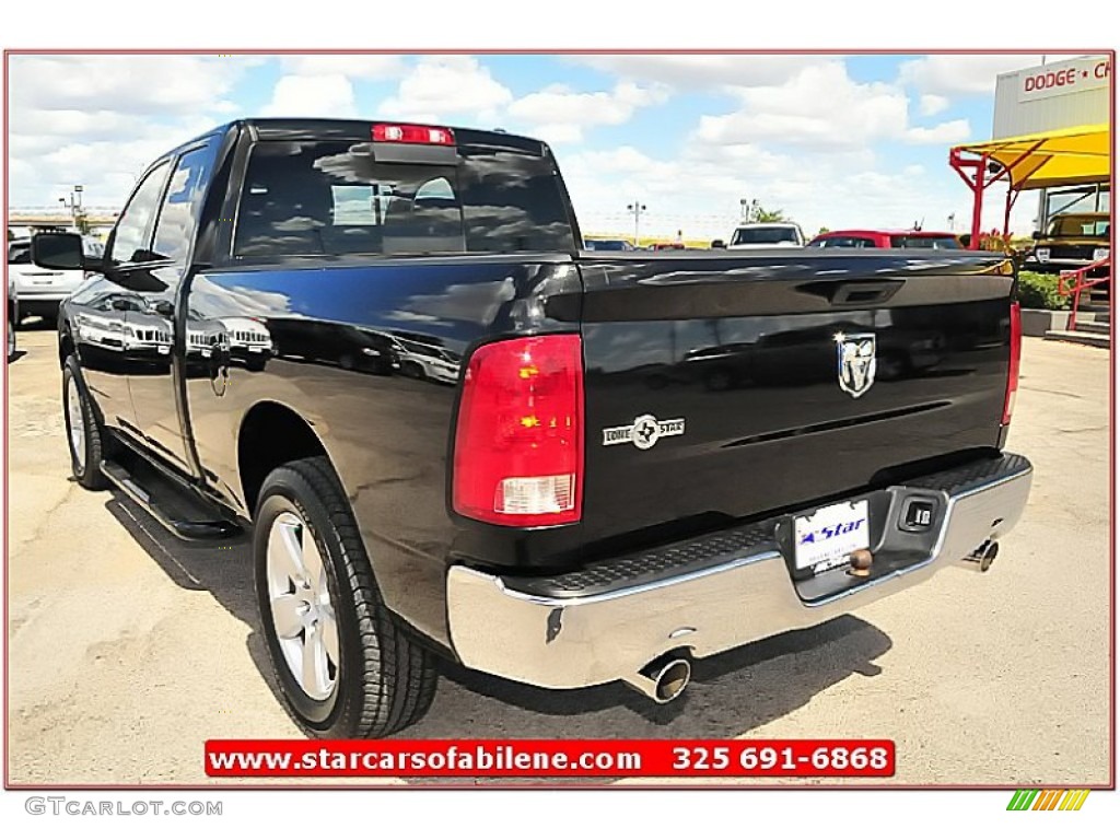 2011 Ram 1500 Lone Star Quad Cab - Brilliant Black Crystal Pearl / Dark Slate Gray/Medium Graystone photo #3