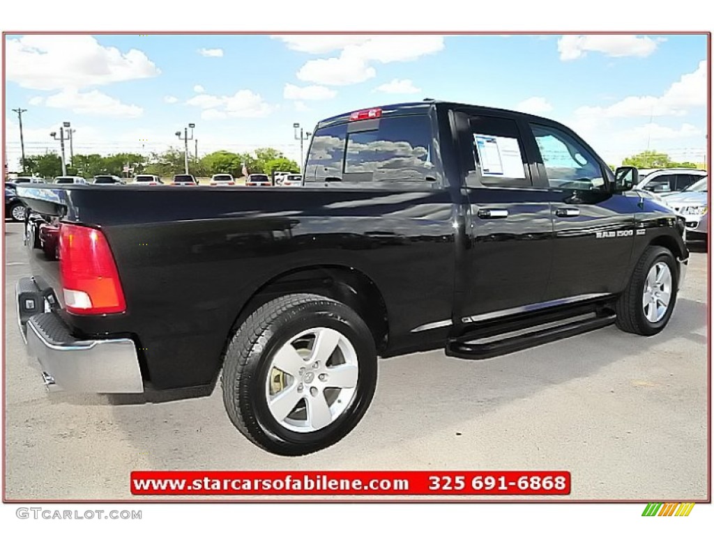 2011 Ram 1500 Lone Star Quad Cab - Brilliant Black Crystal Pearl / Dark Slate Gray/Medium Graystone photo #8