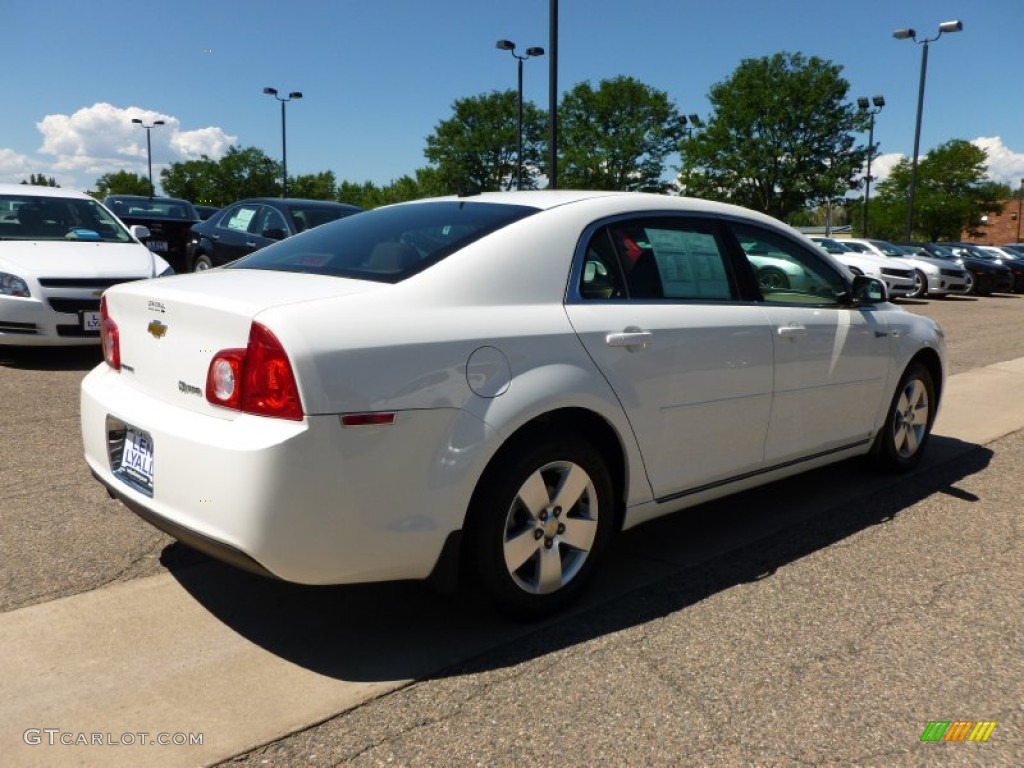 2008 Malibu Hybrid Sedan - White / Cocoa/Cashmere Beige photo #4