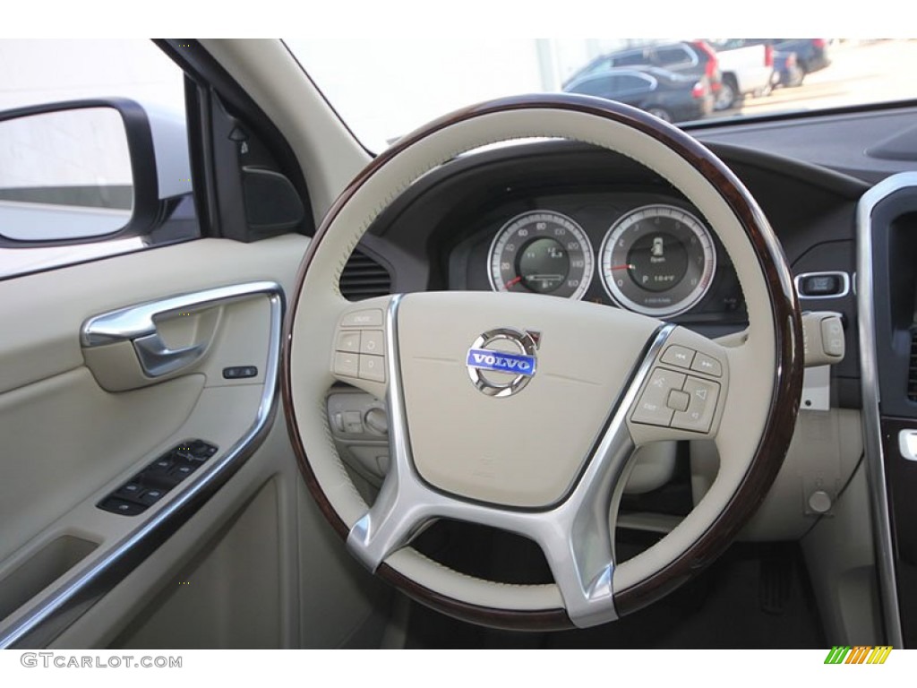2013 Volvo XC60 T6 AWD Sandstone Steering Wheel Photo #68233285