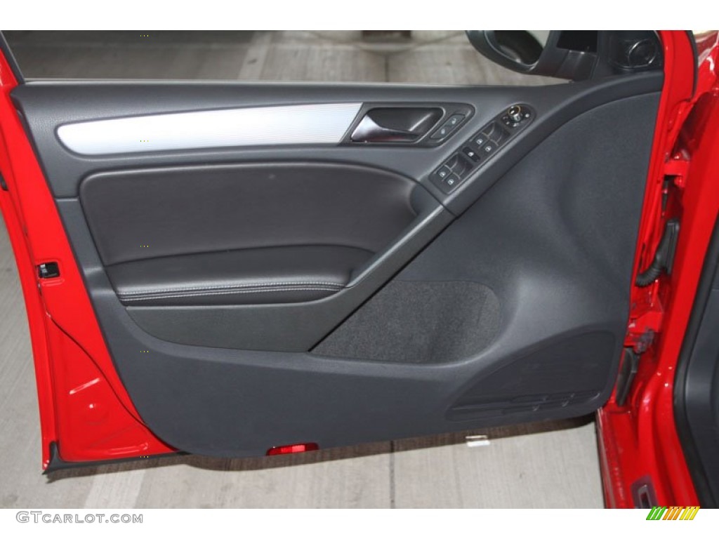 2012 Volkswagen Golf R 4 Door 4Motion R Titan Black Leather Door Panel Photo #68236104