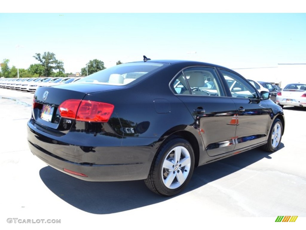 2012 Jetta TDI Sedan - Black / Cornsilk Beige photo #2