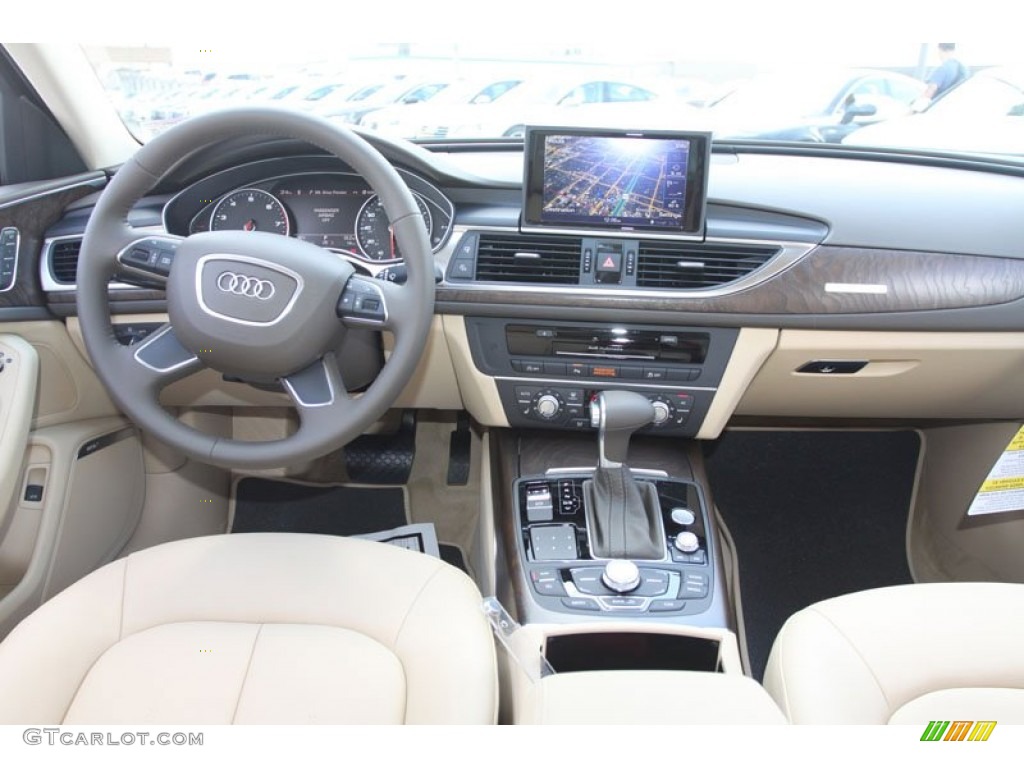 2013 Audi A6 3.0T quattro Sedan Velvet Beige Dashboard Photo #68238313