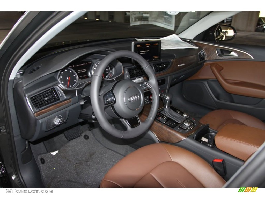 Nougat Brown Interior 2013 Audi A6 3.0T quattro Sedan Photo #68239040