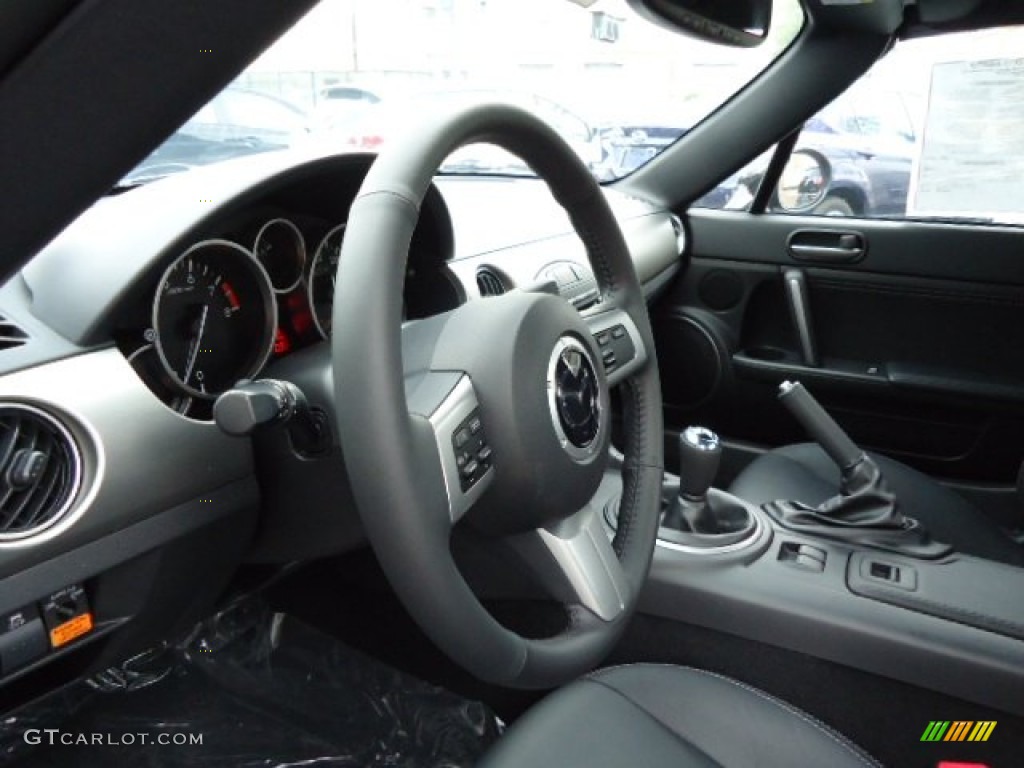 2012 Mazda MX-5 Miata Grand Touring Hard Top Roadster Black Steering Wheel Photo #68239333