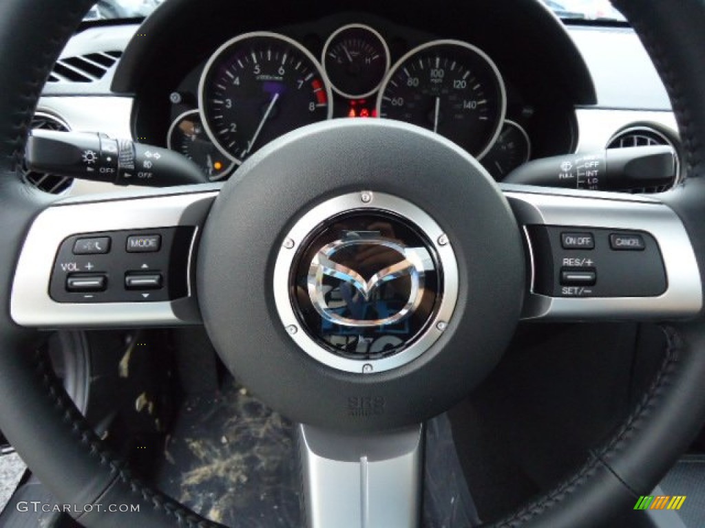 2012 Mazda MX-5 Miata Grand Touring Hard Top Roadster Black Steering Wheel Photo #68239348