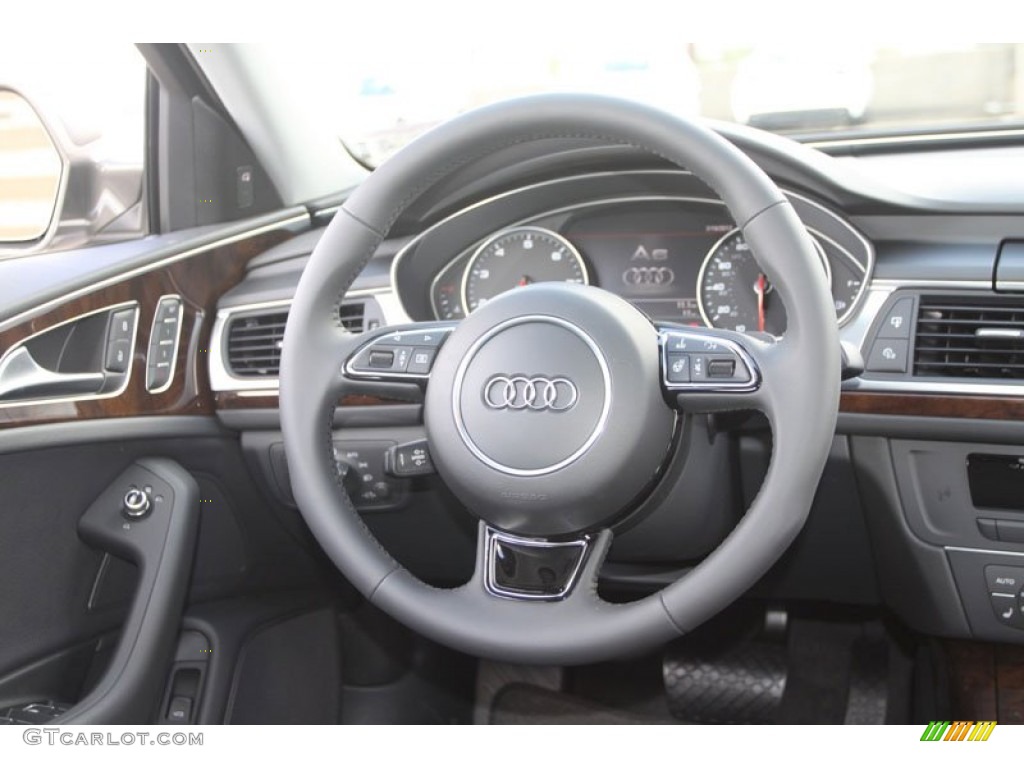 2013 Audi A6 2.0T Sedan Black Steering Wheel Photo #68239378
