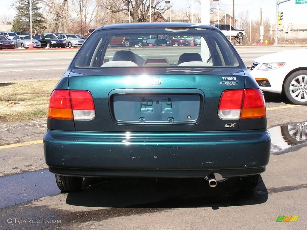 1998 Civic EX Sedan - Dark Green Pearl Metallic / Beige photo #3