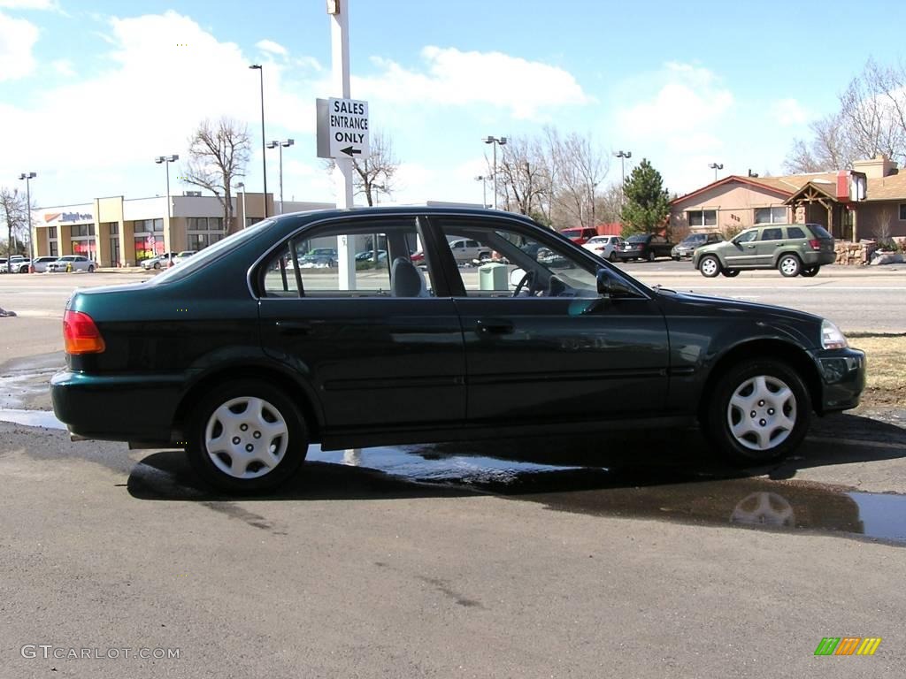 1998 Civic EX Sedan - Dark Green Pearl Metallic / Beige photo #5