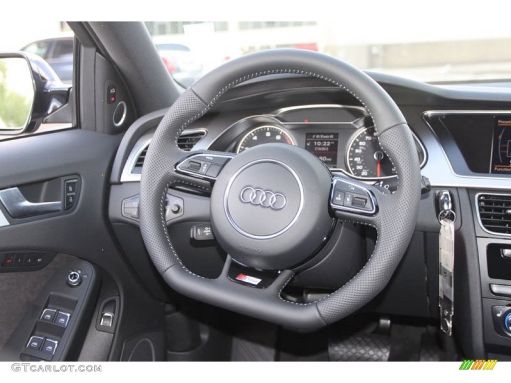 2013 Audi A4 2.0T quattro Sedan Black Steering Wheel Photo #68241343