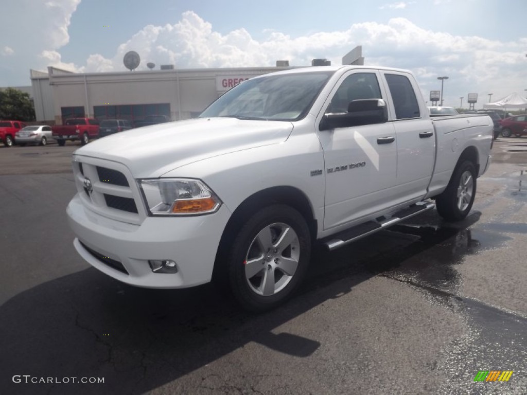 2012 Ram 1500 Express Quad Cab 4x4 - Bright White / Dark Slate Gray/Medium Graystone photo #1