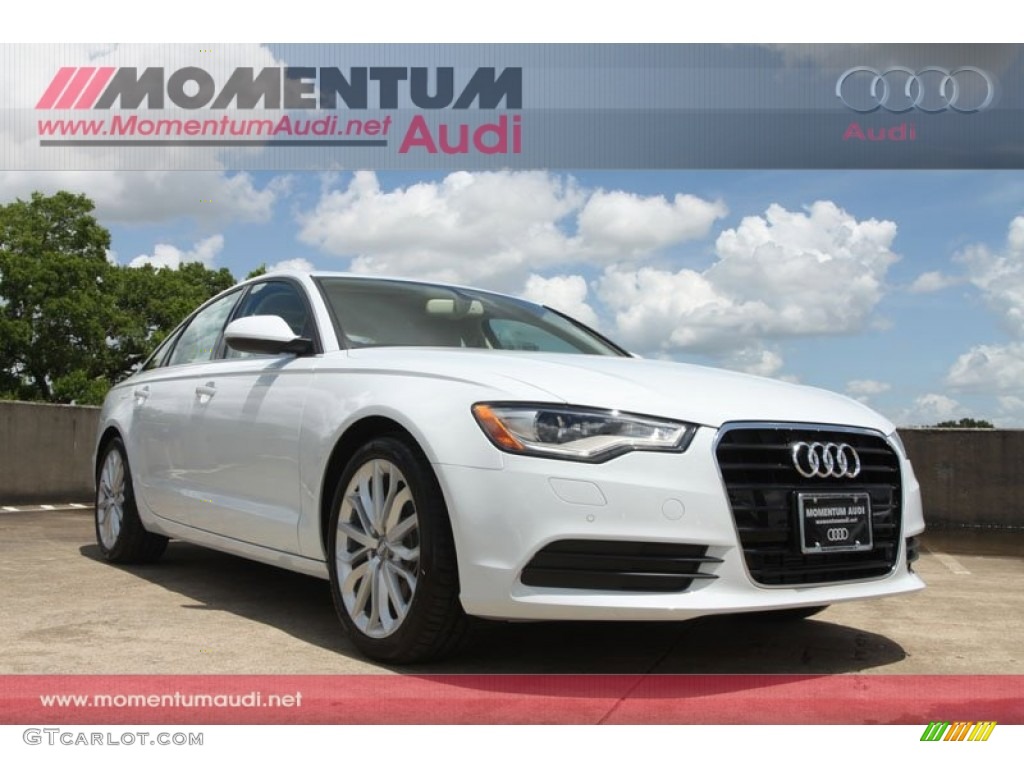 2013 A6 2.0T Sedan - Glacier White Metallic / Velvet Beige photo #1