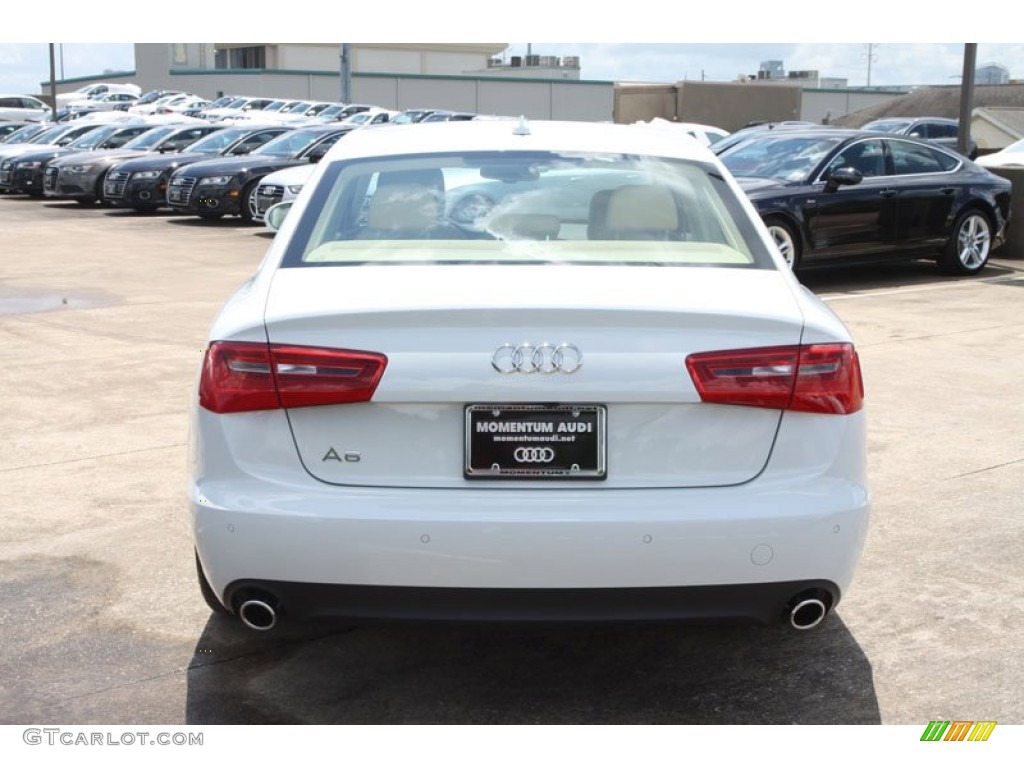 2013 A6 2.0T Sedan - Glacier White Metallic / Velvet Beige photo #6