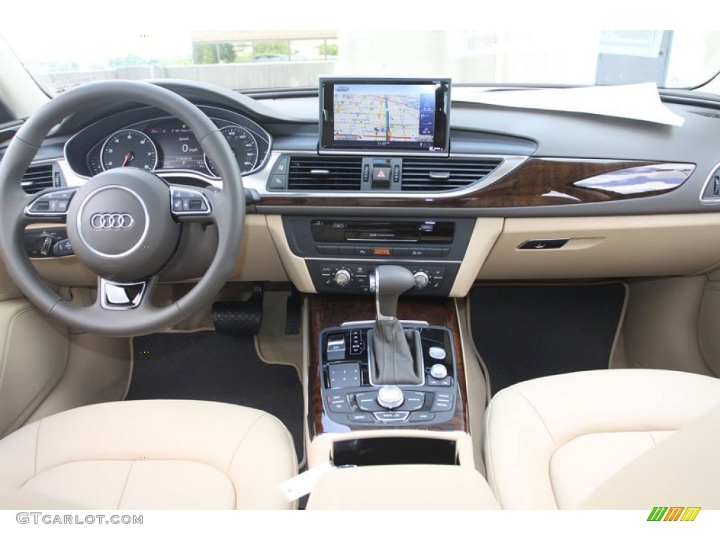2013 Audi A6 2.0T Sedan Velvet Beige Dashboard Photo #68242084