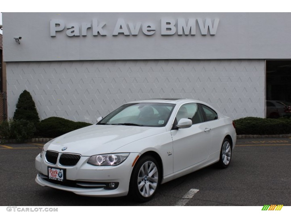 2012 3 Series 328i xDrive Coupe - Mineral White Metallic / Saddle Brown photo #1