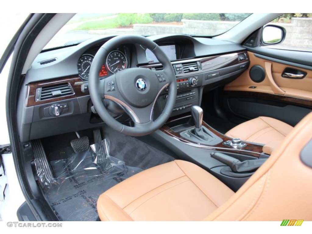 2012 3 Series 328i xDrive Coupe - Mineral White Metallic / Saddle Brown photo #10