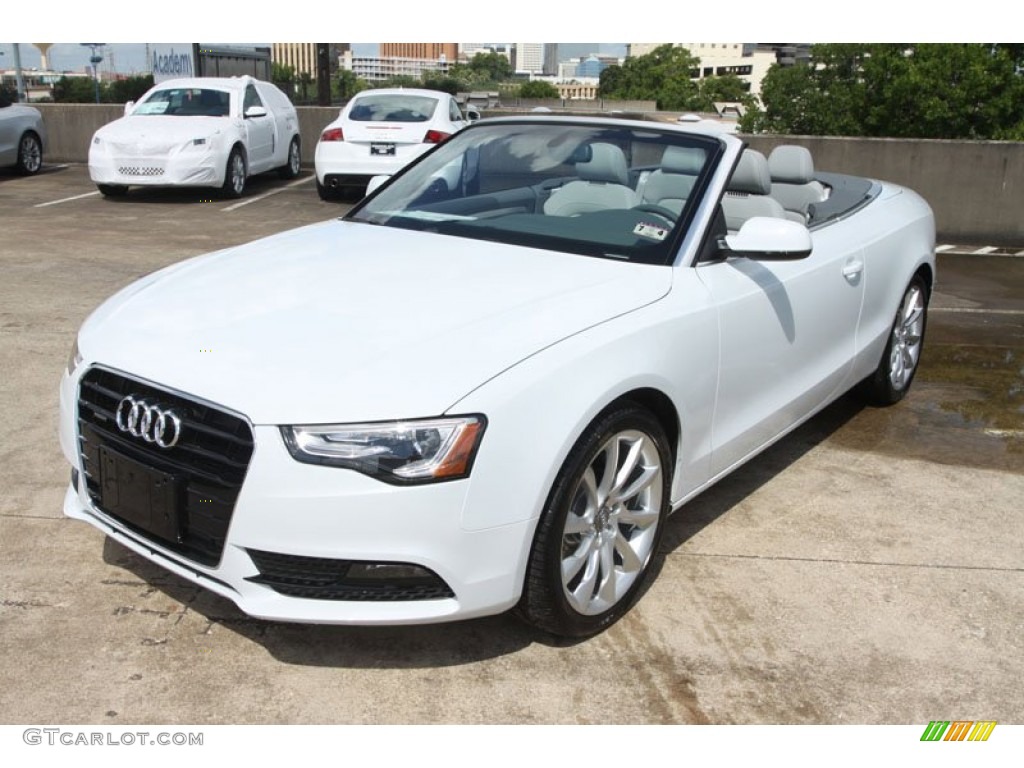 Glacier White Metallic 2013 Audi A5 2.0T quattro Cabriolet Exterior Photo #68242505