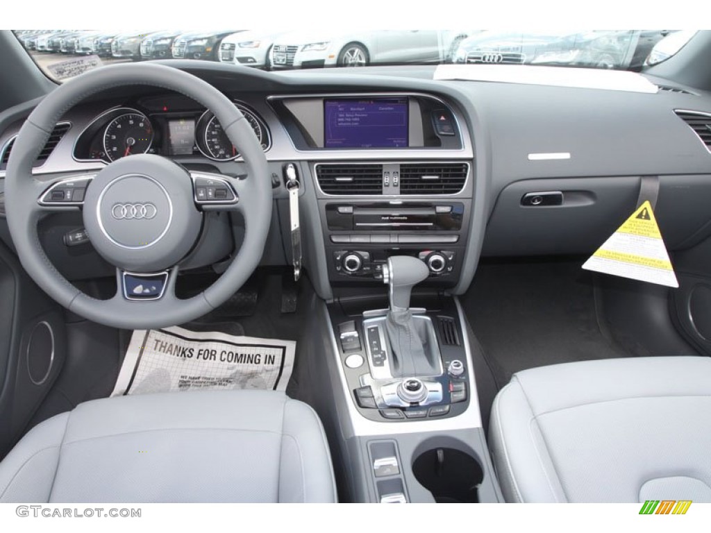 2013 Audi A5 2.0T quattro Cabriolet Titanium Grey/Steel Grey Dashboard Photo #68242606